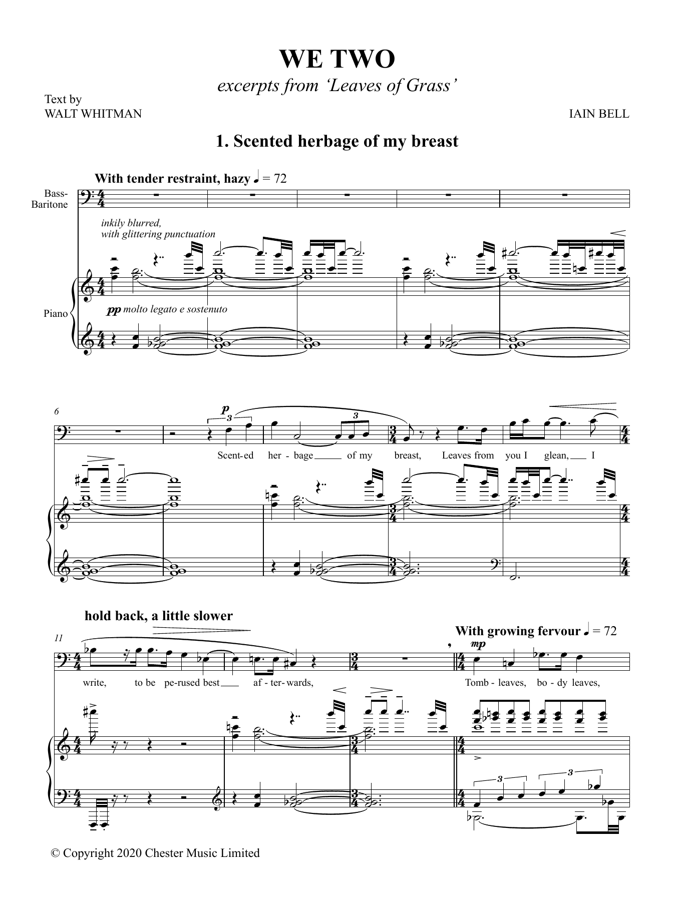Iain Bell We Two Sheet Music
