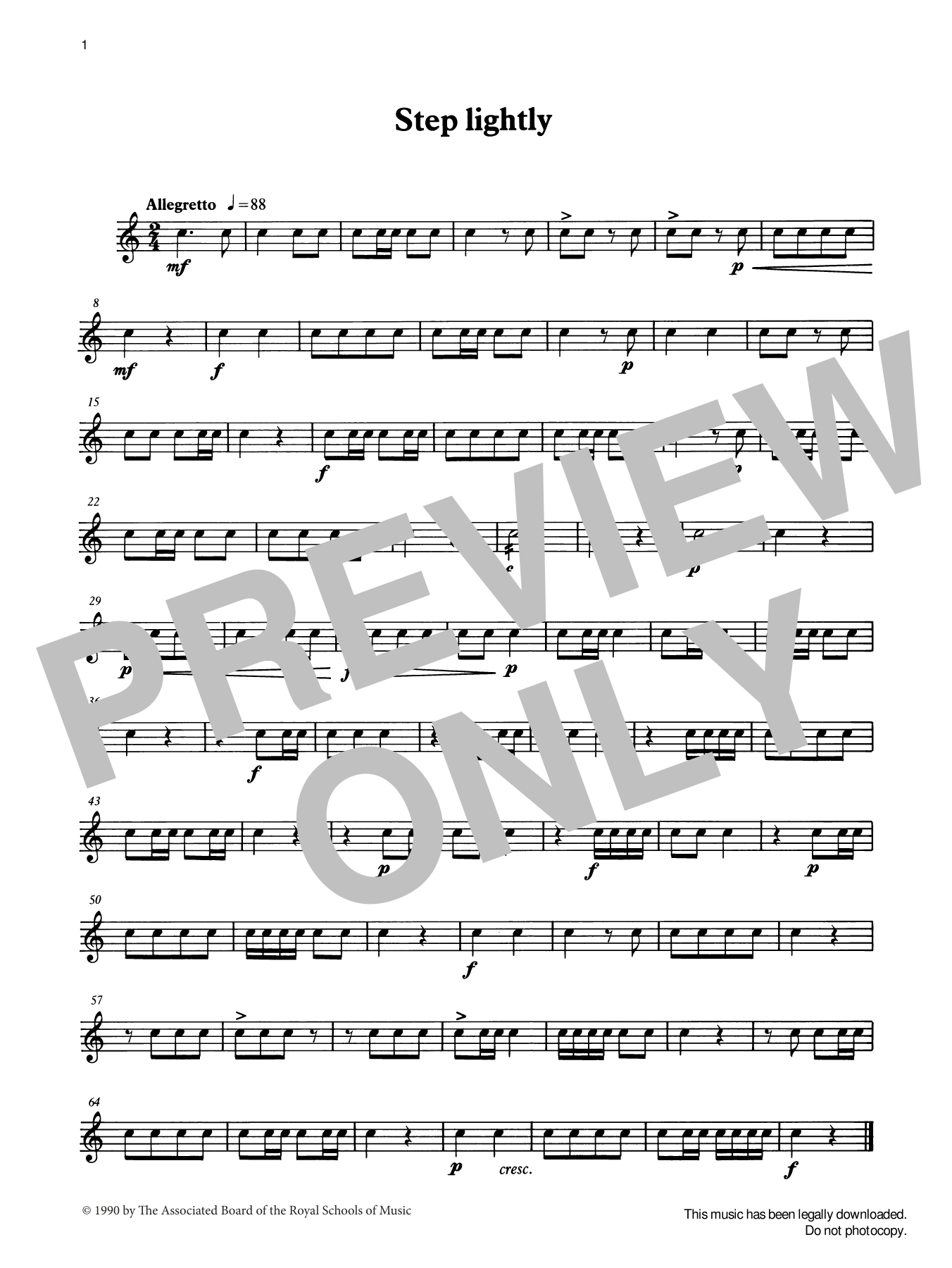 Ian Wright and Kevin Hathaway Step Lightly from Graded Music for Snare Drum, Book I Sheet Music