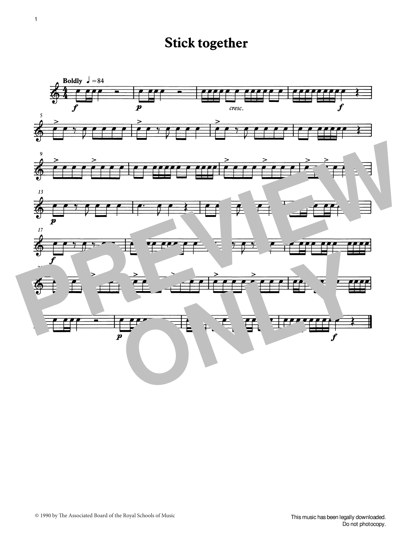 Ian Wright and Kevin Hathaway Stick Together from Graded Music for Snare Drum, Book I Sheet Music