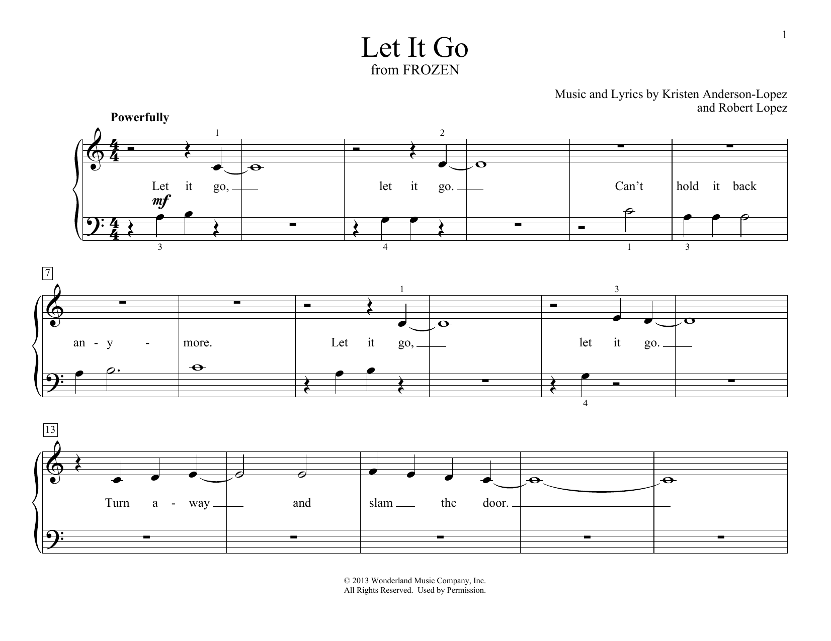 Idina Menzel Let It Go (from Frozen) (arr. Christopher Hussey) Sheet Music