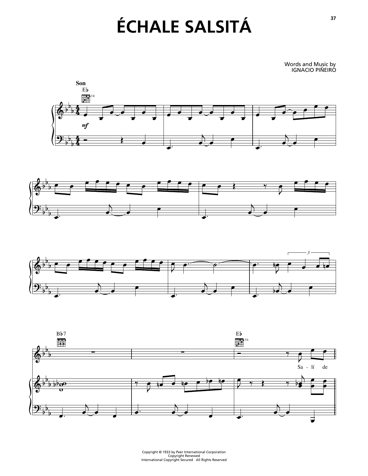 Ignacio Pineiro Echale Salsita Sheet Music