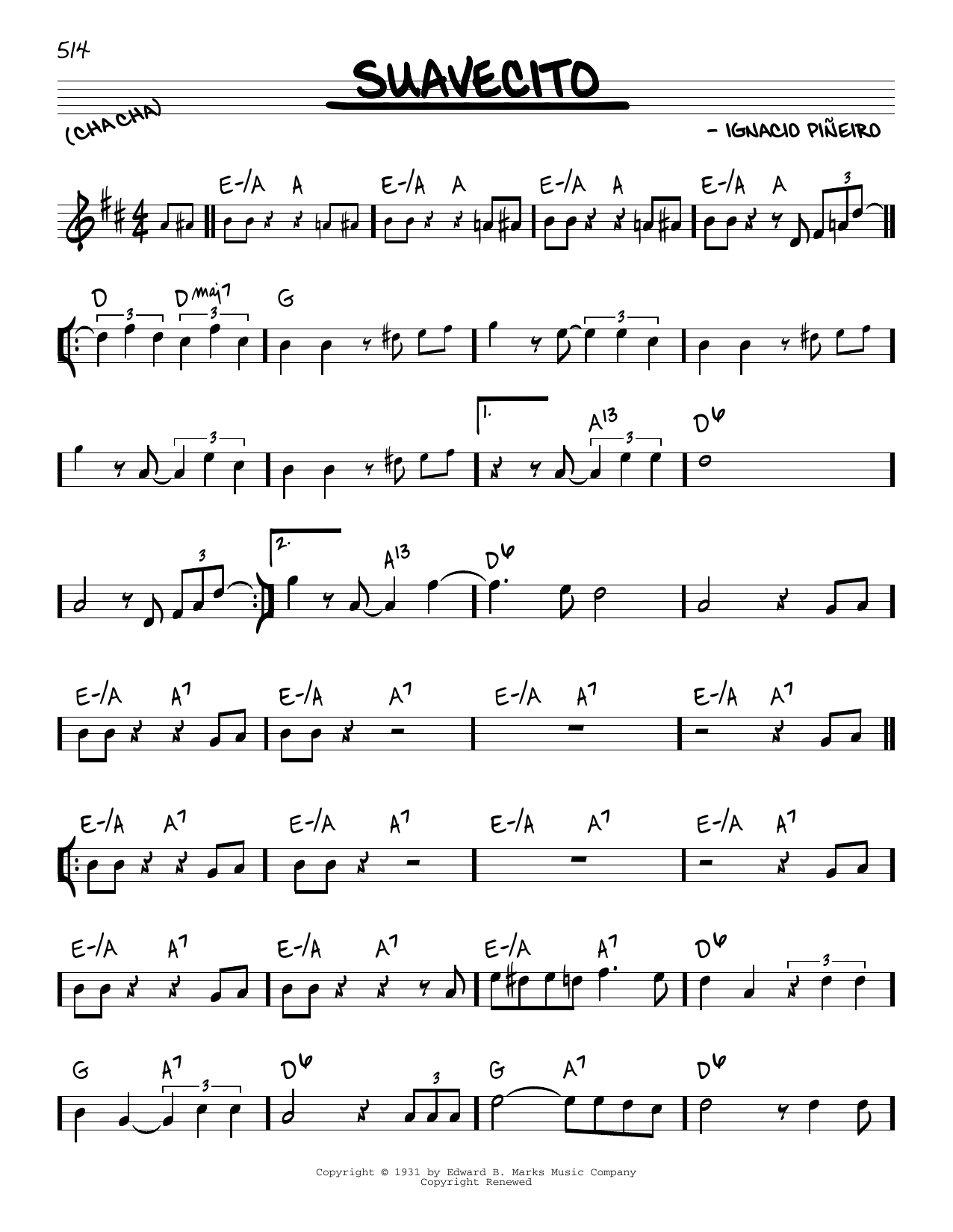 Ignacio Pineiro Suavecito Sheet Music