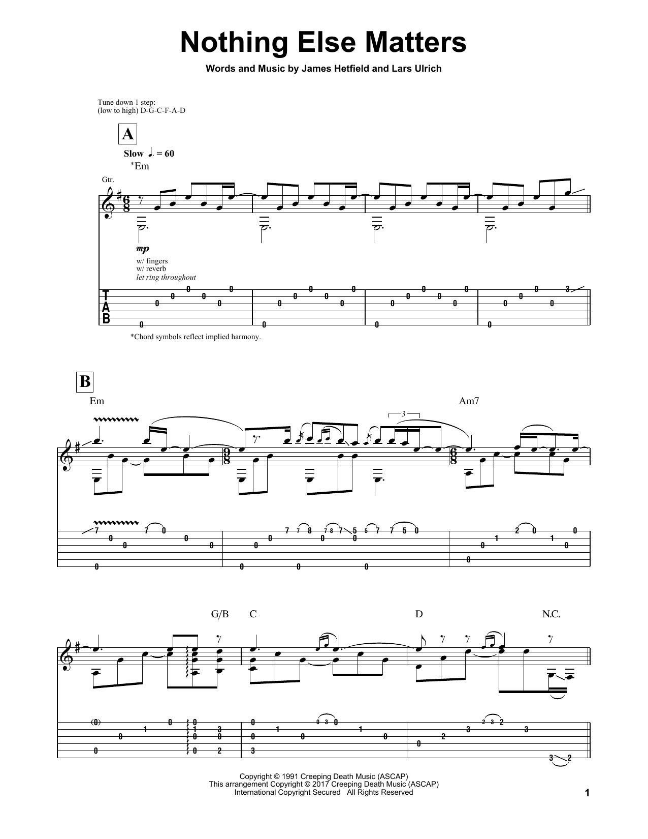 Igor Presnyakov Nothing Else Matters Sheet Music