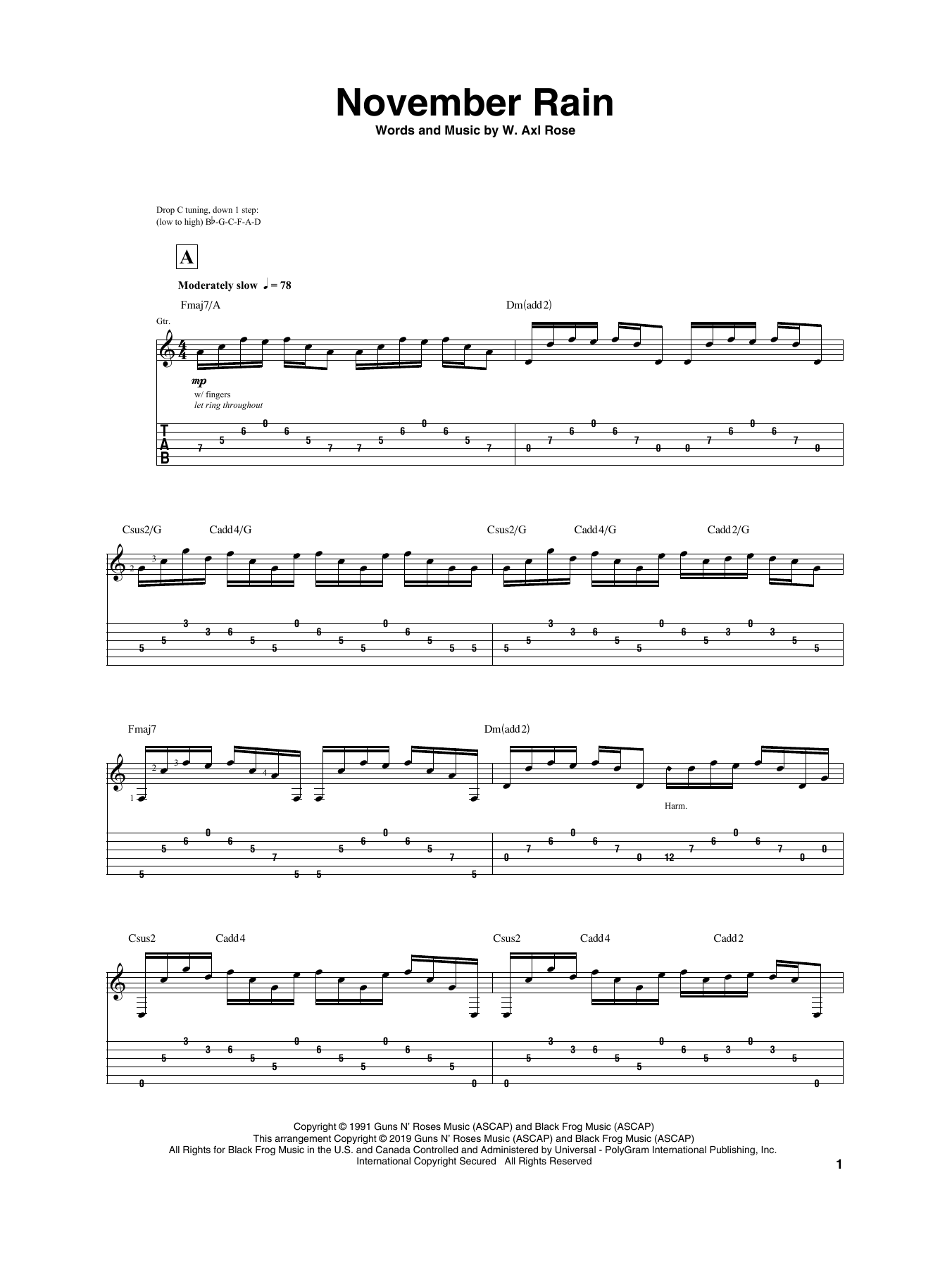 Igor Presnyakov November Rain Sheet Music