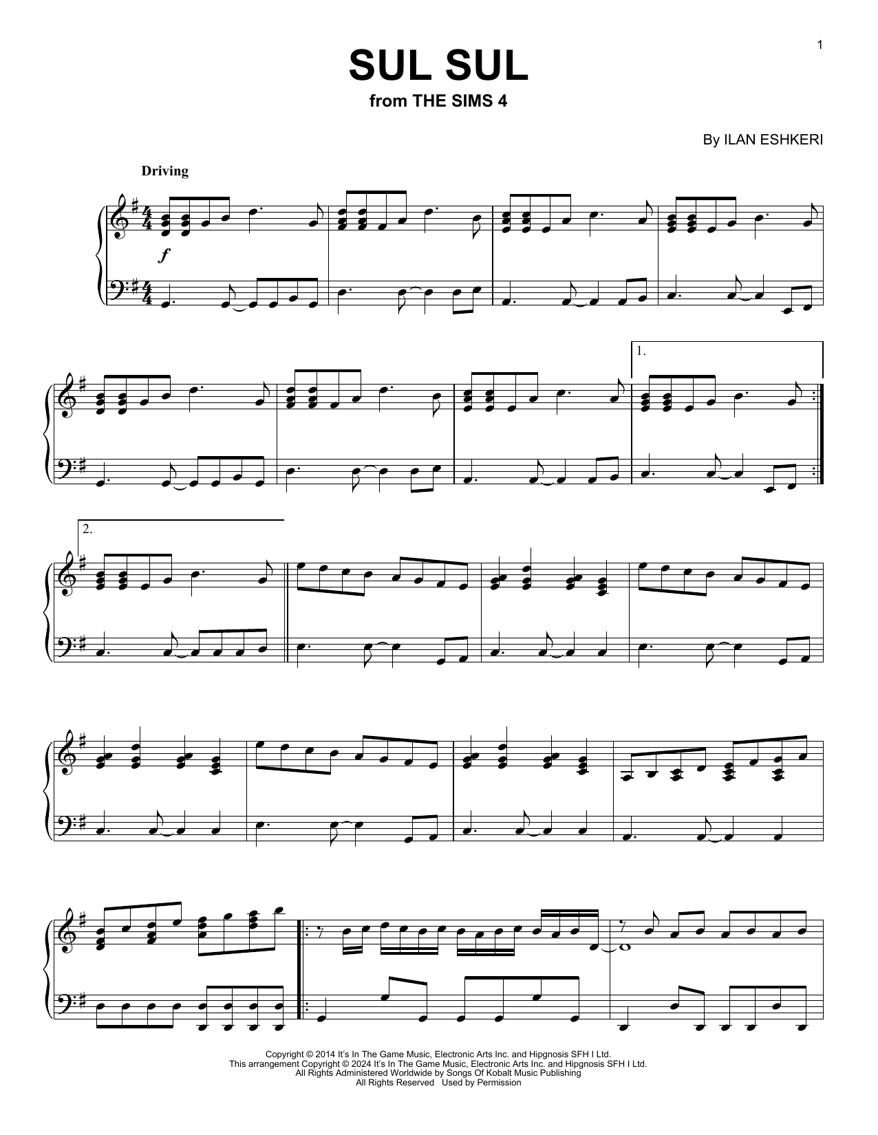 Ilan Eshkeri Sul Sul (from The Sims 4) Sheet Music