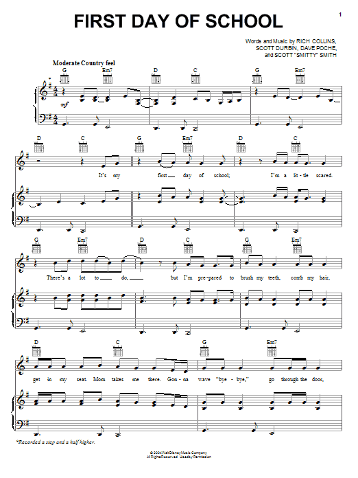 Imagination Movers First Day Of School Sheet Music
