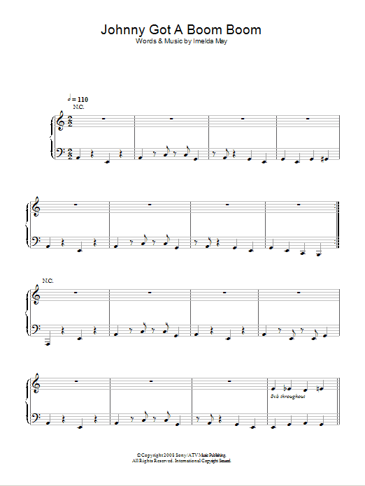 Imelda May Johnny Got A Boom Boom Sheet Music