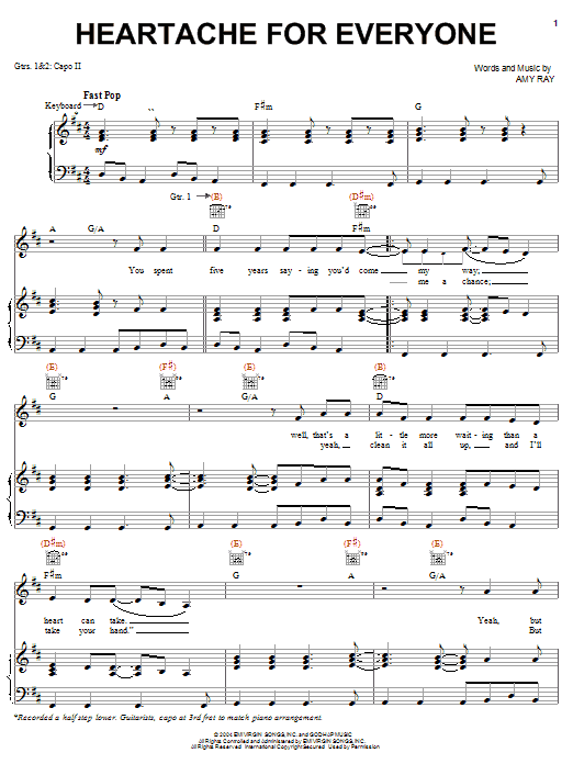 Indigo Girls Heartache For Everyone Sheet Music