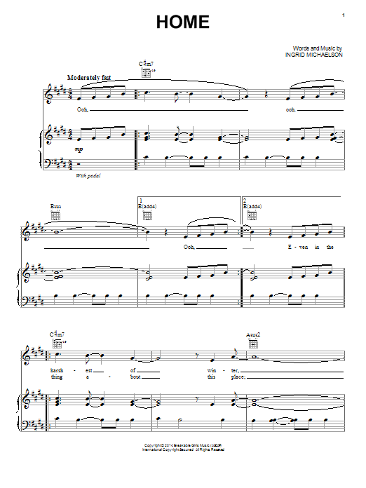 Ingrid Michaelson Home Sheet Music