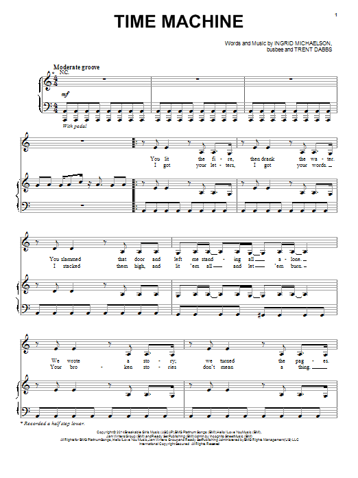 Ingrid Michaelson Time Machine Sheet Music