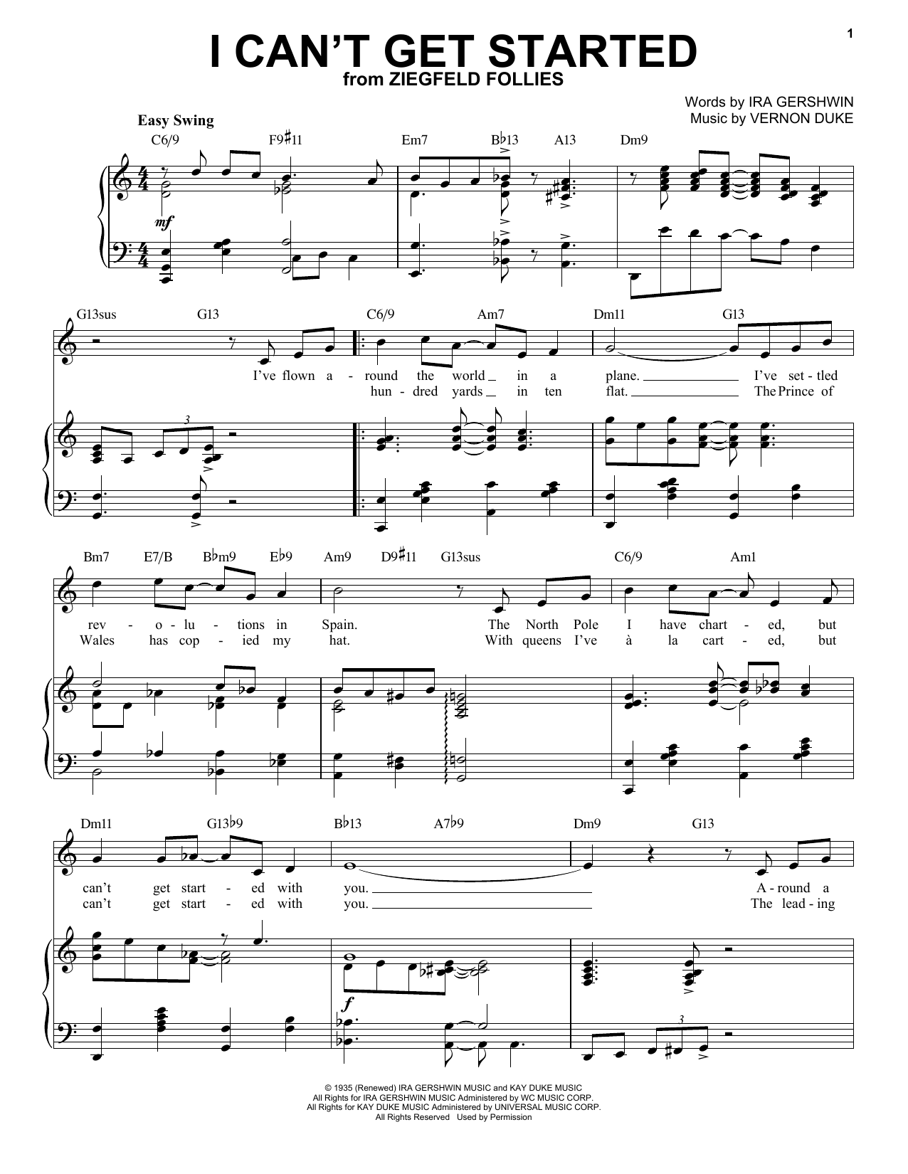 Ira Gershwin and Vernon Duke I Can't Get Started [Jazz version] (arr. Brent Edstrom) Sheet Music