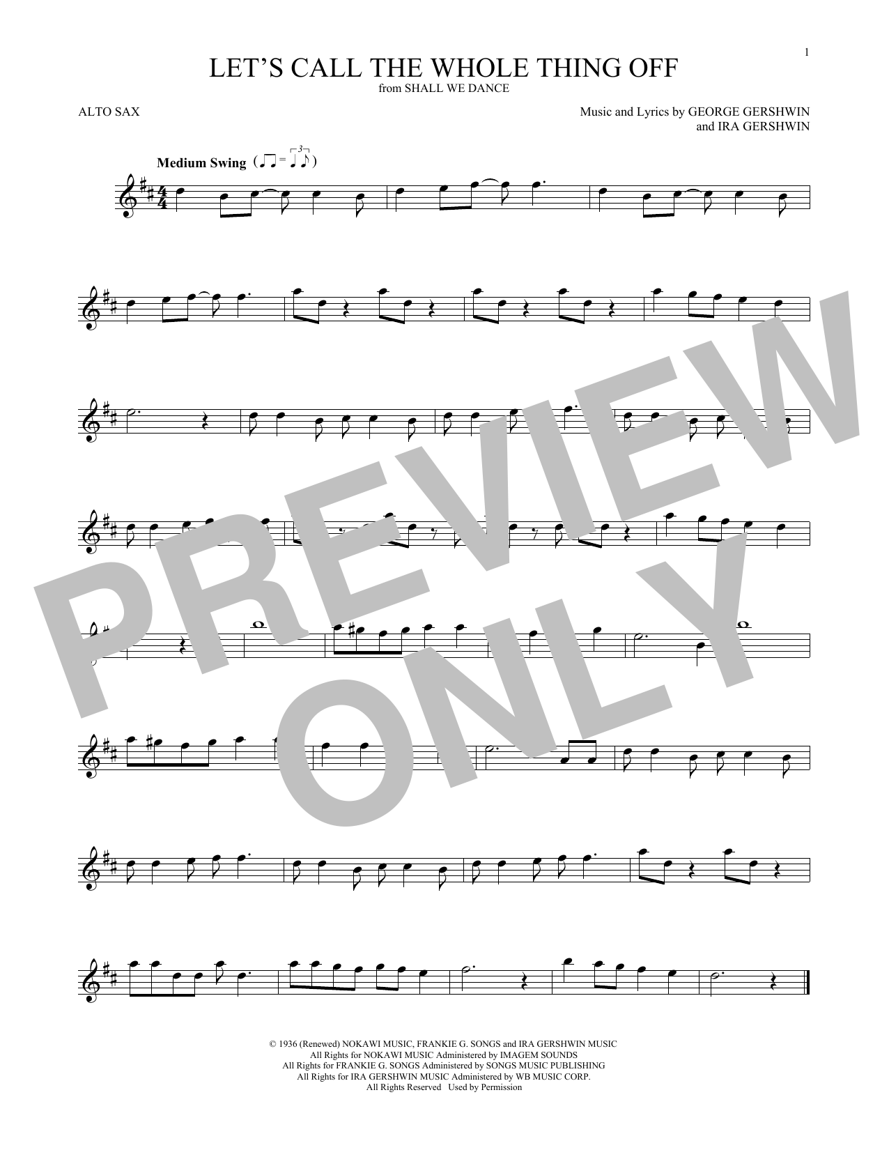 Ira Gershwin Let's Call The Whole Thing Off Sheet Music