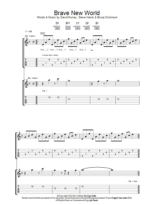 Iron Maiden Brave New World Sheet Music