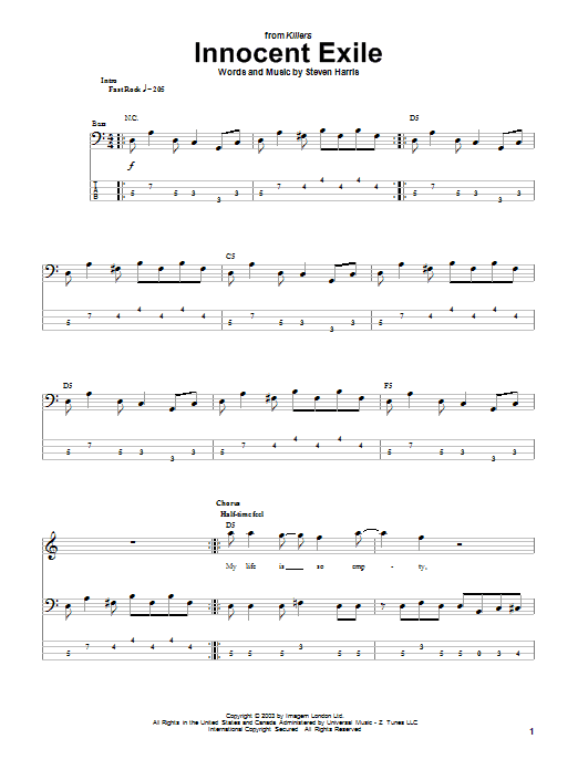 Iron Maiden Innocent Exile Sheet Music