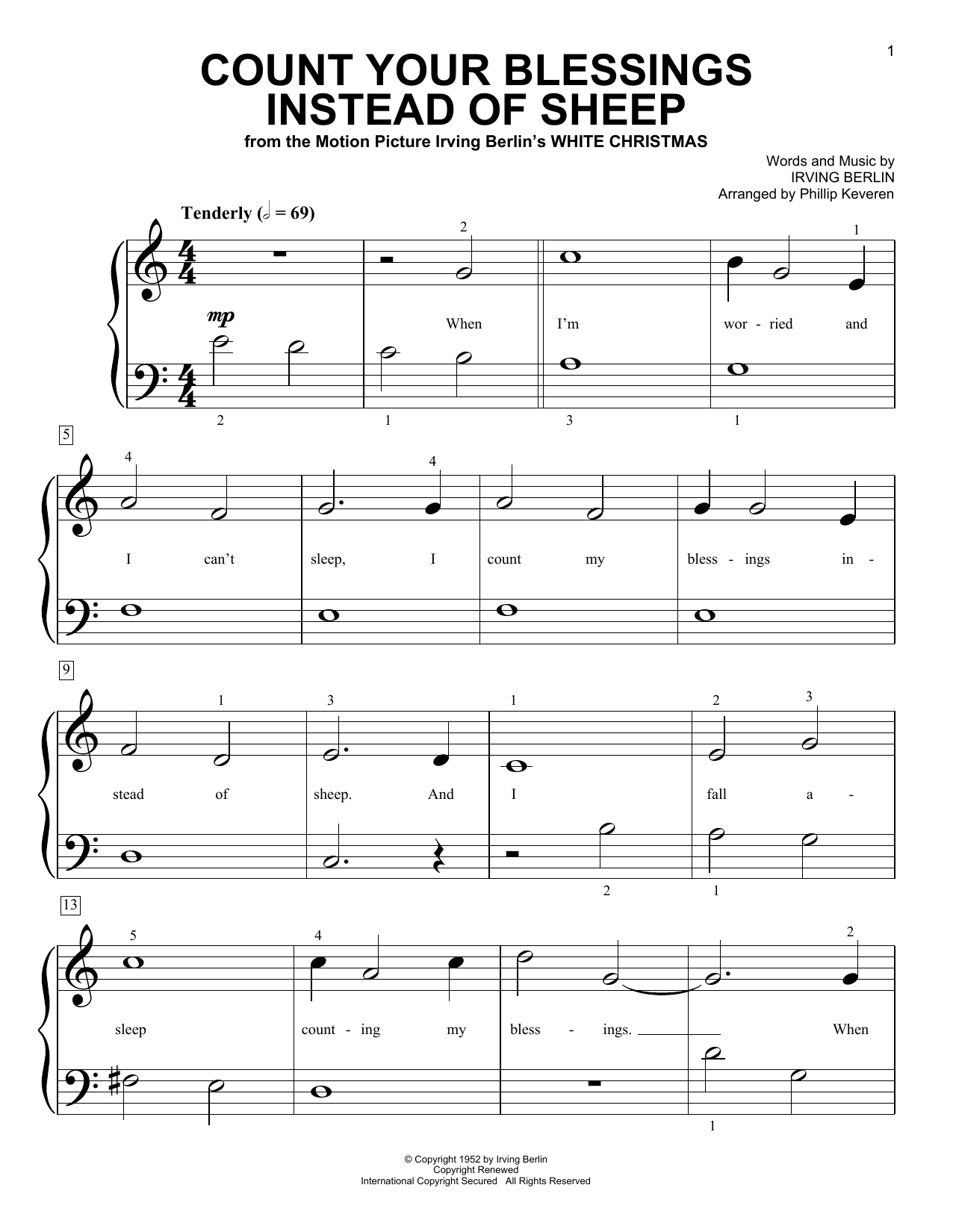 Irving Berlin Count Your Blessings Instead Of Sheep (from White Christmas) (arr. Phillip Kever Sheet Music