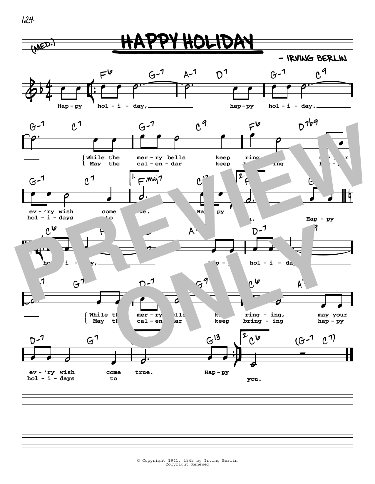 Irving Berlin Happy Holiday (High Voice) (from Holiday Inn) Sheet Music