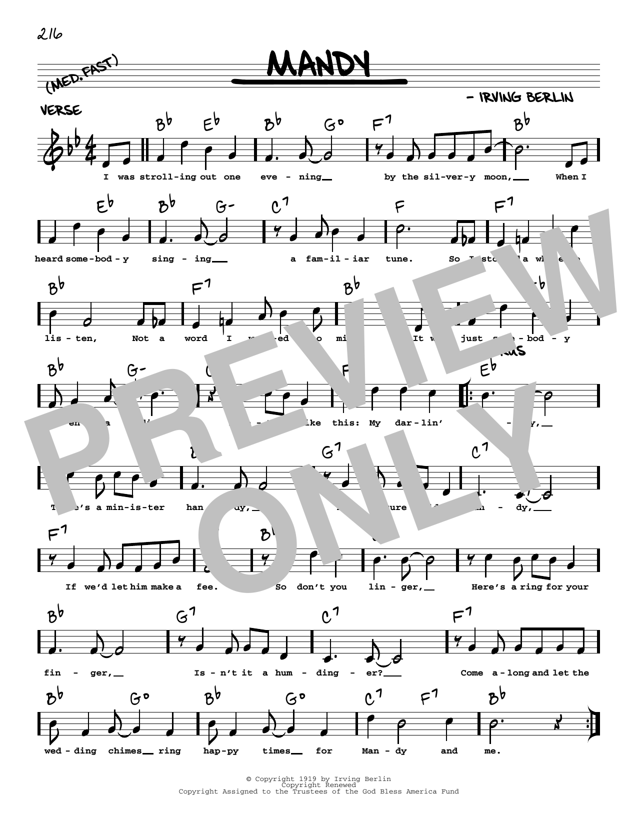 Irving Berlin Mandy (arr. Robert Rawlins) Sheet Music