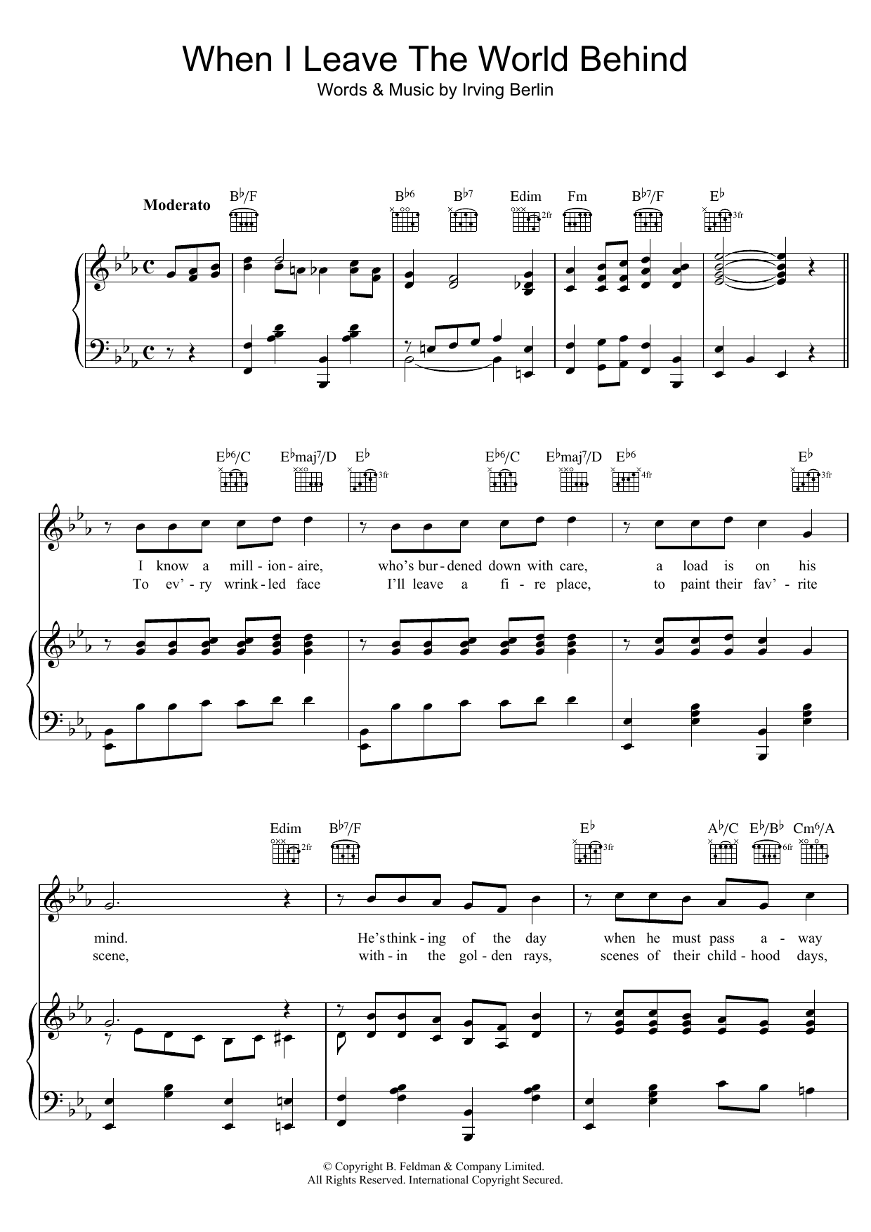 Irving Berlin When I Leave The World Behind Sheet Music