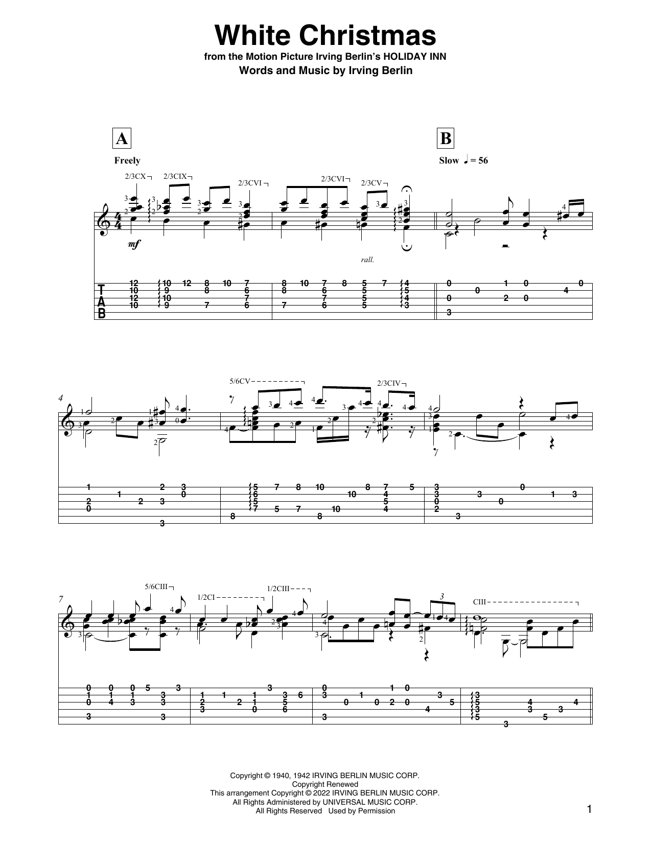 Irving Berlin White Christmas (arr. David Jaggs) Sheet Music
