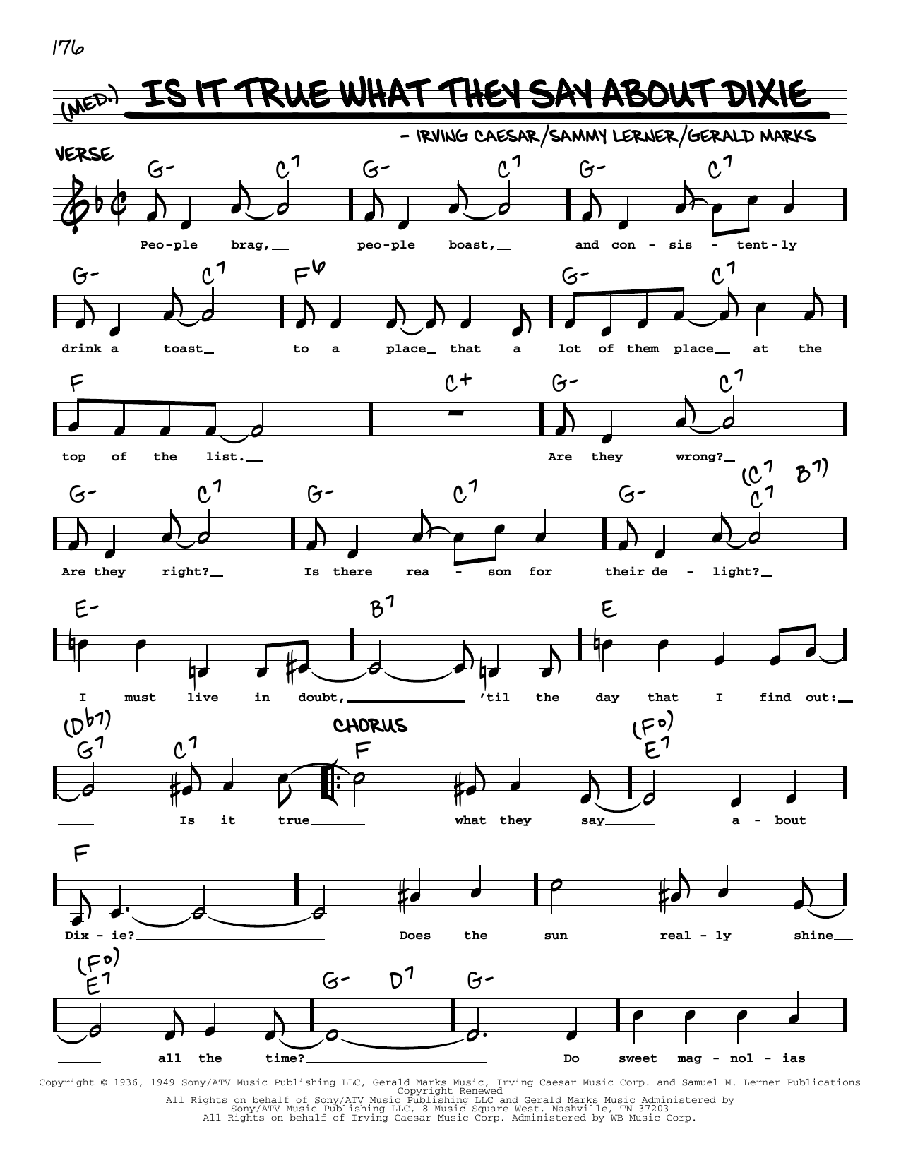 Irving Caesar Is It True What They Say About Dixie Sheet Music