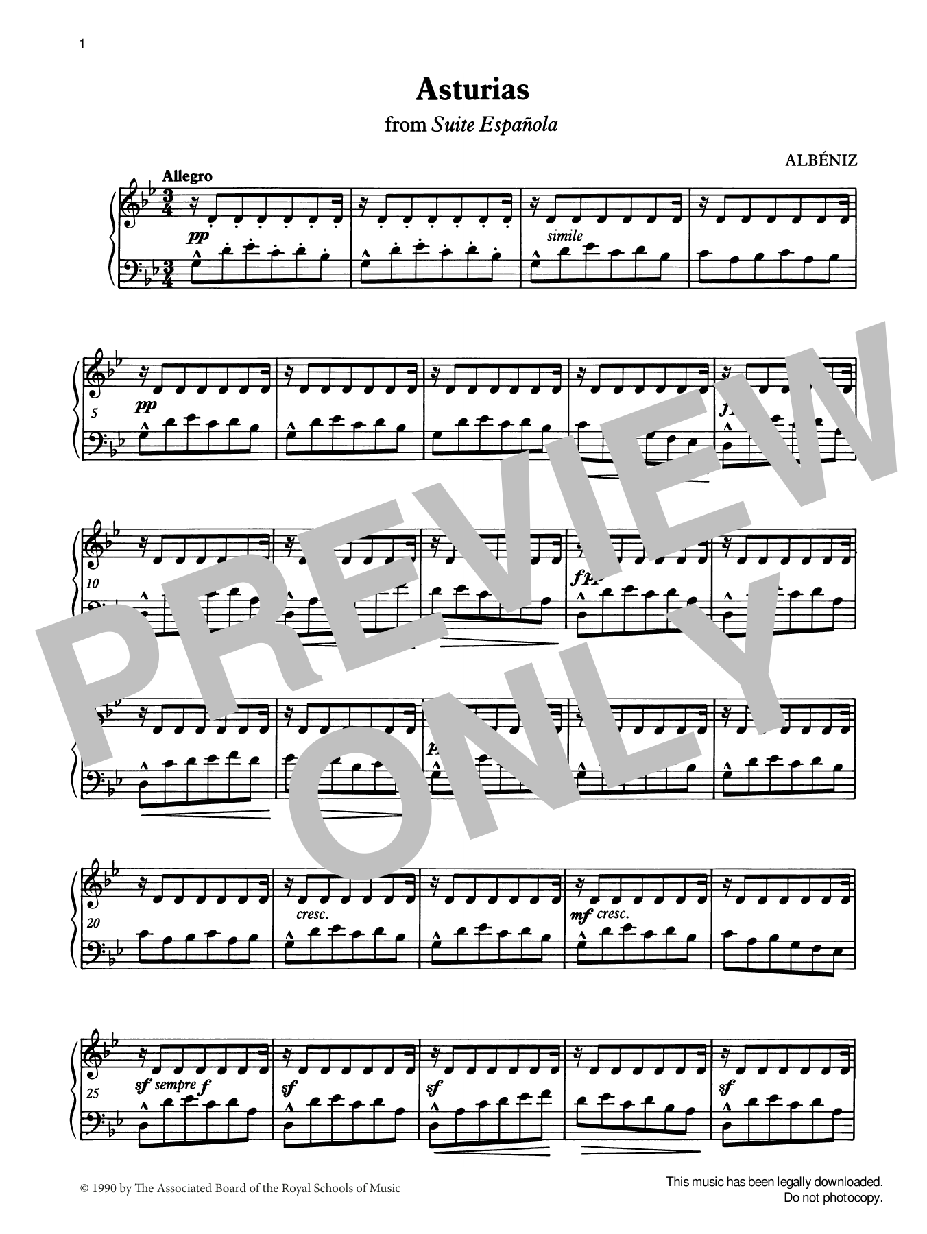 Isaac Albeniz Asturias from Graded Music for Tuned Percussion, Book IV Sheet Music