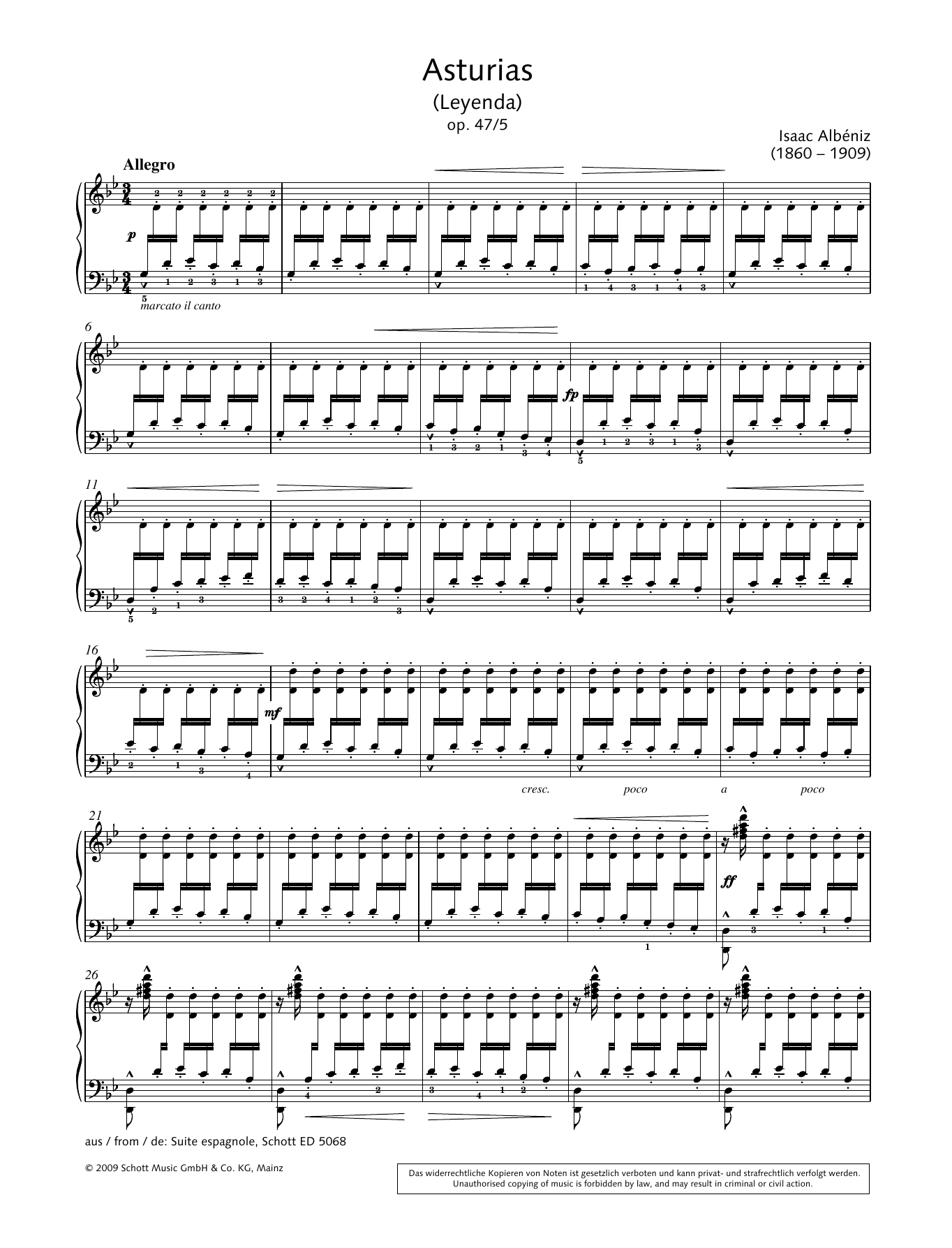 Isaac Albéniz Asturias Sheet Music