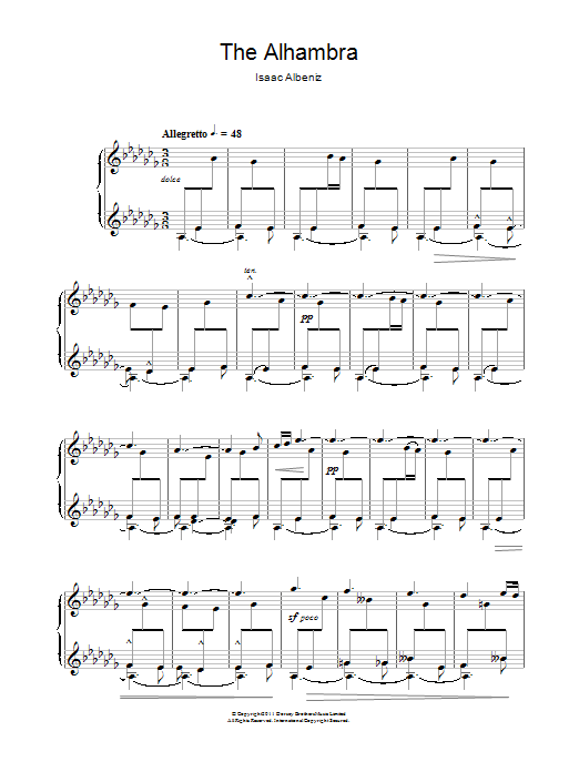 Isaac Albéniz The Alhambra Sheet Music