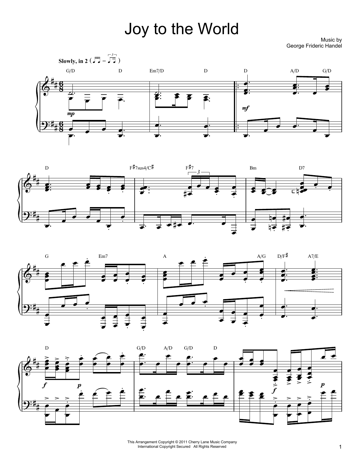 Isaac Watts Joy To The World [Gospel version] Sheet Music