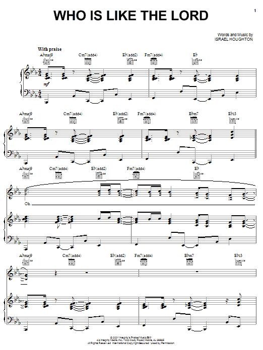 Israel Houghton Who Is Like The Lord Sheet Music