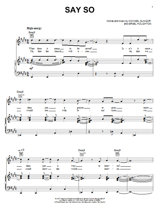 Israel & New Breed Say So Sheet Music