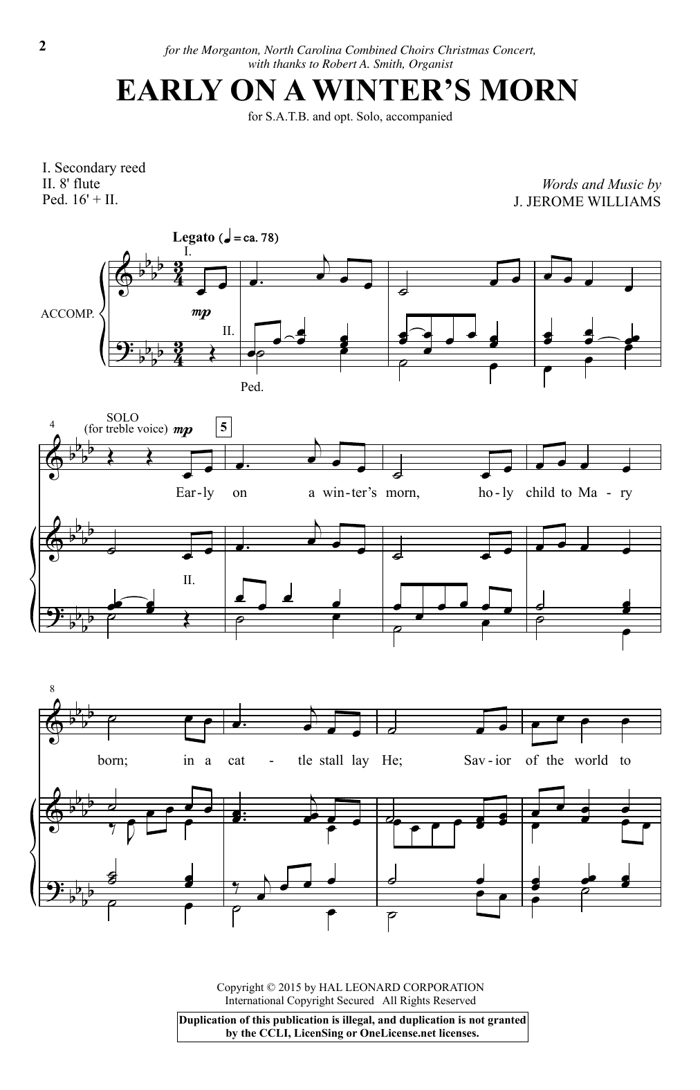 J. Jerome Williams Early On A Winter's Morn Sheet Music