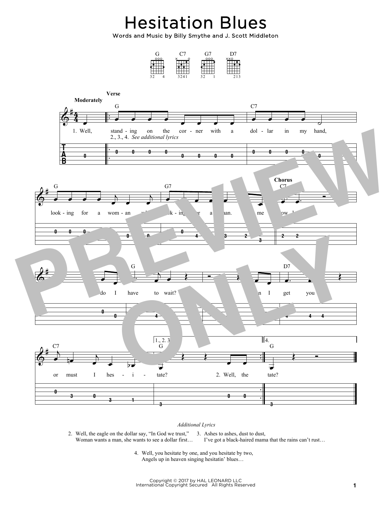 J. Scott Middleton Hesitation Blues Sheet Music