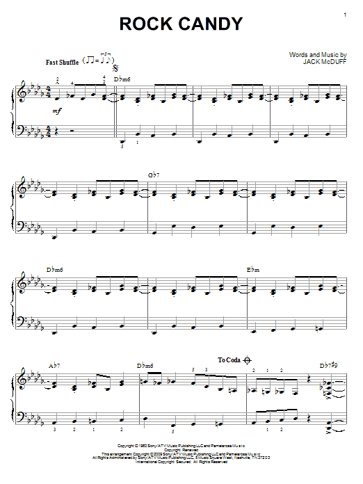 Jack McDuff Rock Candy (arr. Brent Edstrom) Sheet Music