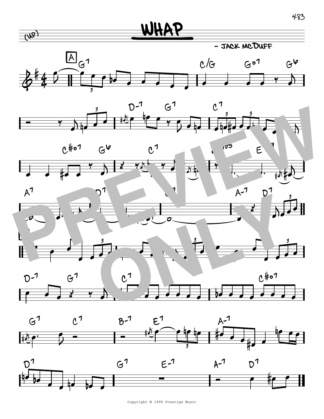 Jack McDuff Whap Sheet Music