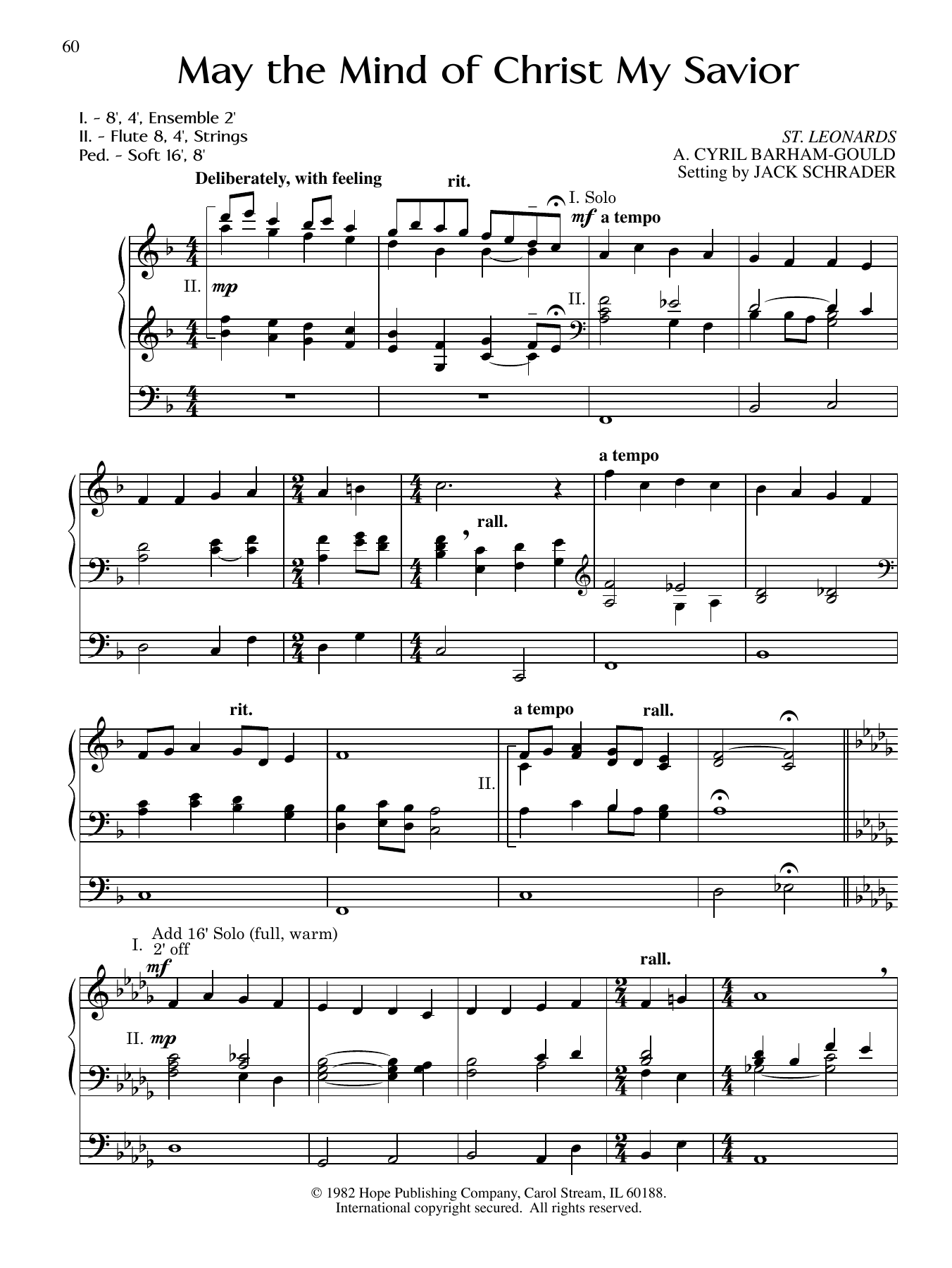 Jack Schrader May the Mind of Christ My Savior Sheet Music