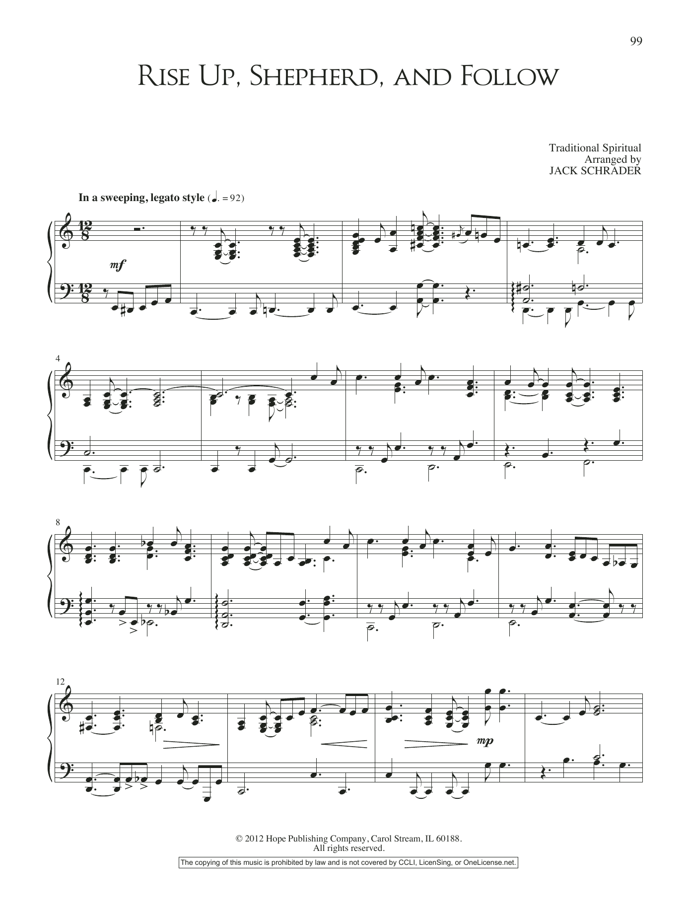 Jack Schrader Rise Up, Shepherd, and Follow Sheet Music