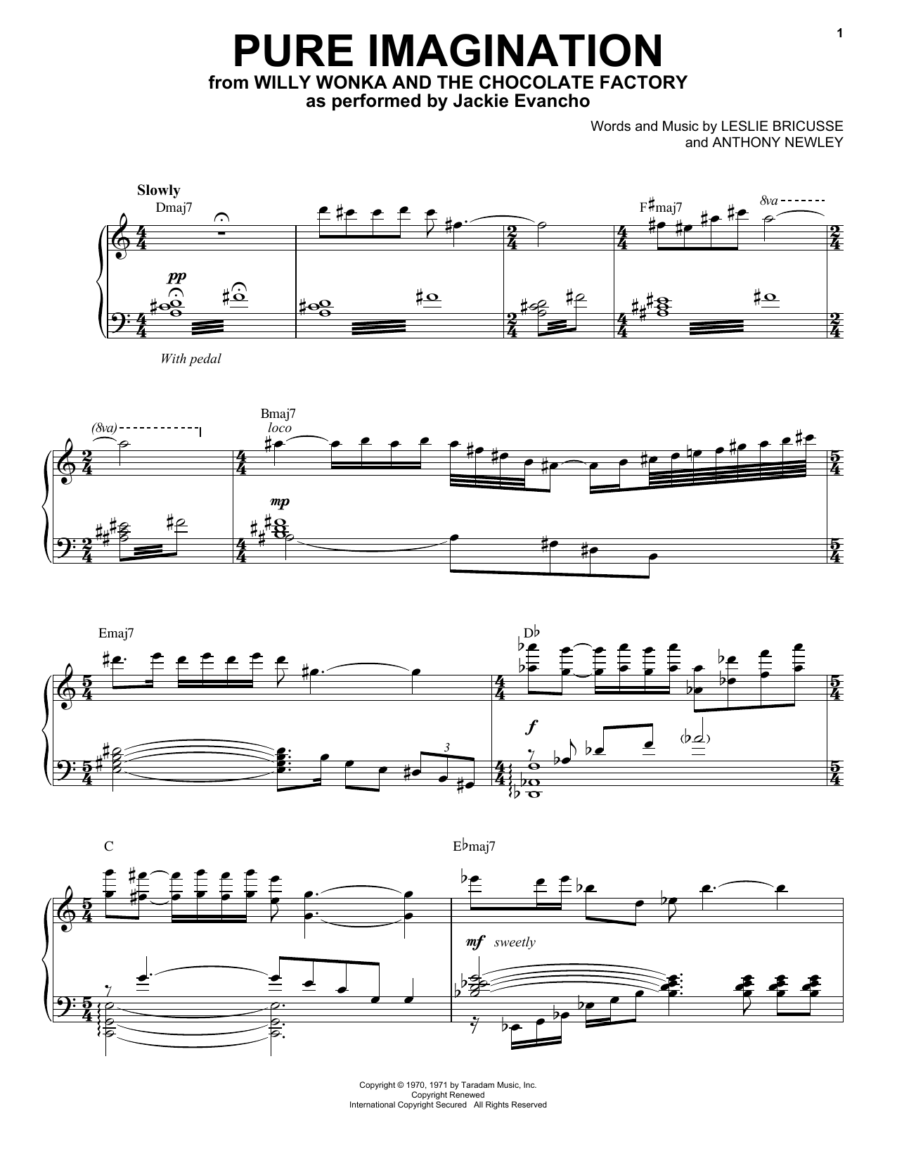 Jackie Evancho Pure Imagination Sheet Music