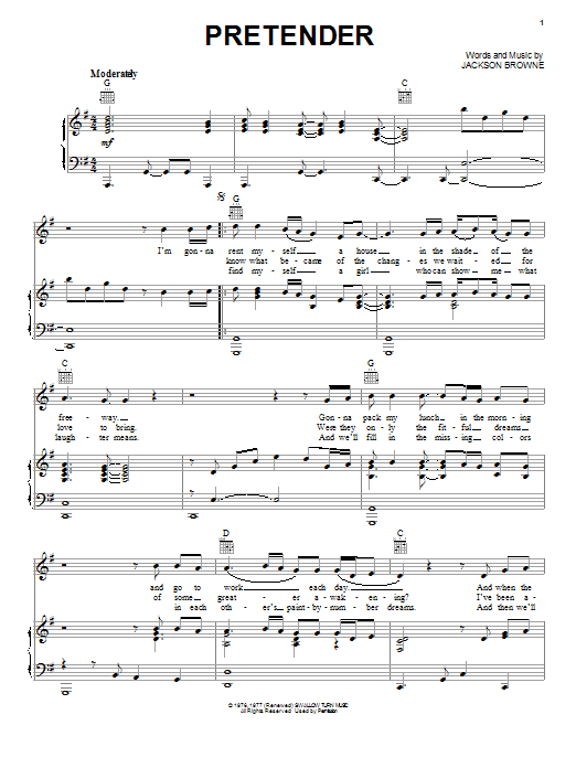 Jackson Browne Pretender Sheet Music