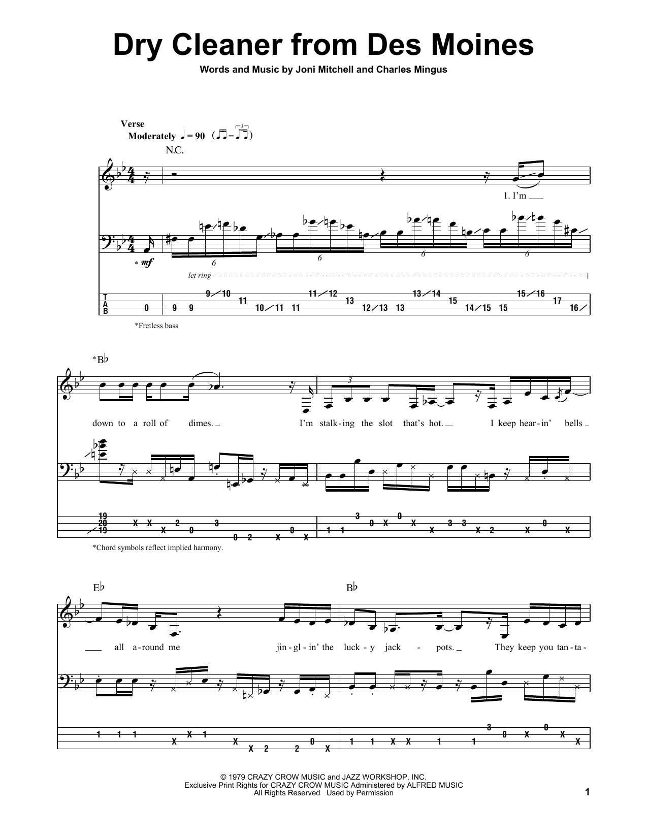 Jaco Pastorius The Dry Cleaner From Des Moines Sheet Music