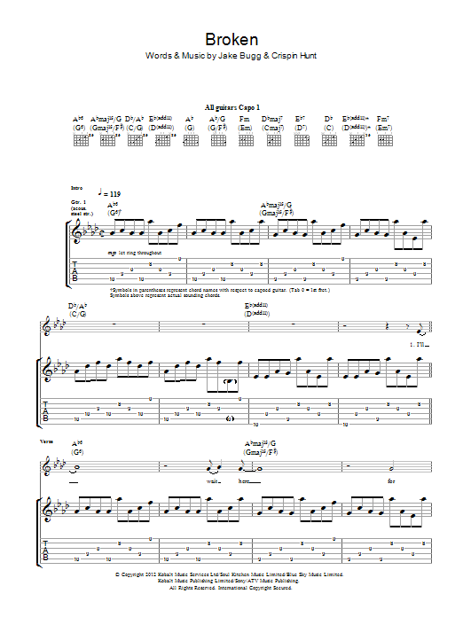 Jake Bugg Broken Sheet Music