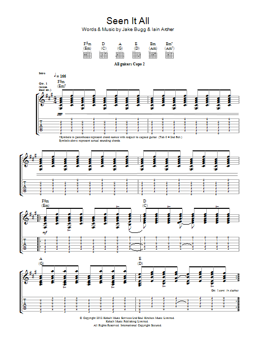 Jake Bugg Seen It All Sheet Music