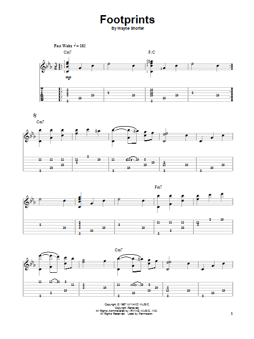Jake Reichbart Footprints Sheet Music