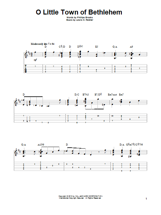 Jake Reichbart O Little Town Of Bethlehem Sheet Music