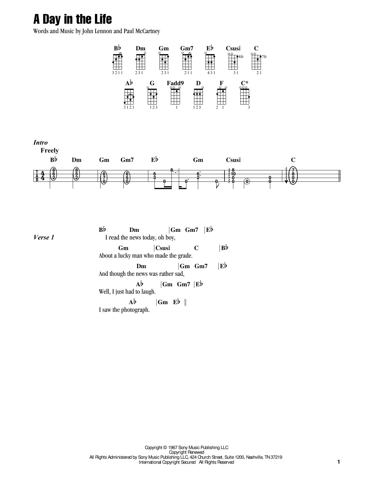 Jake Shimabukuro A Day In The Life (feat. Jon Anderson) Sheet Music