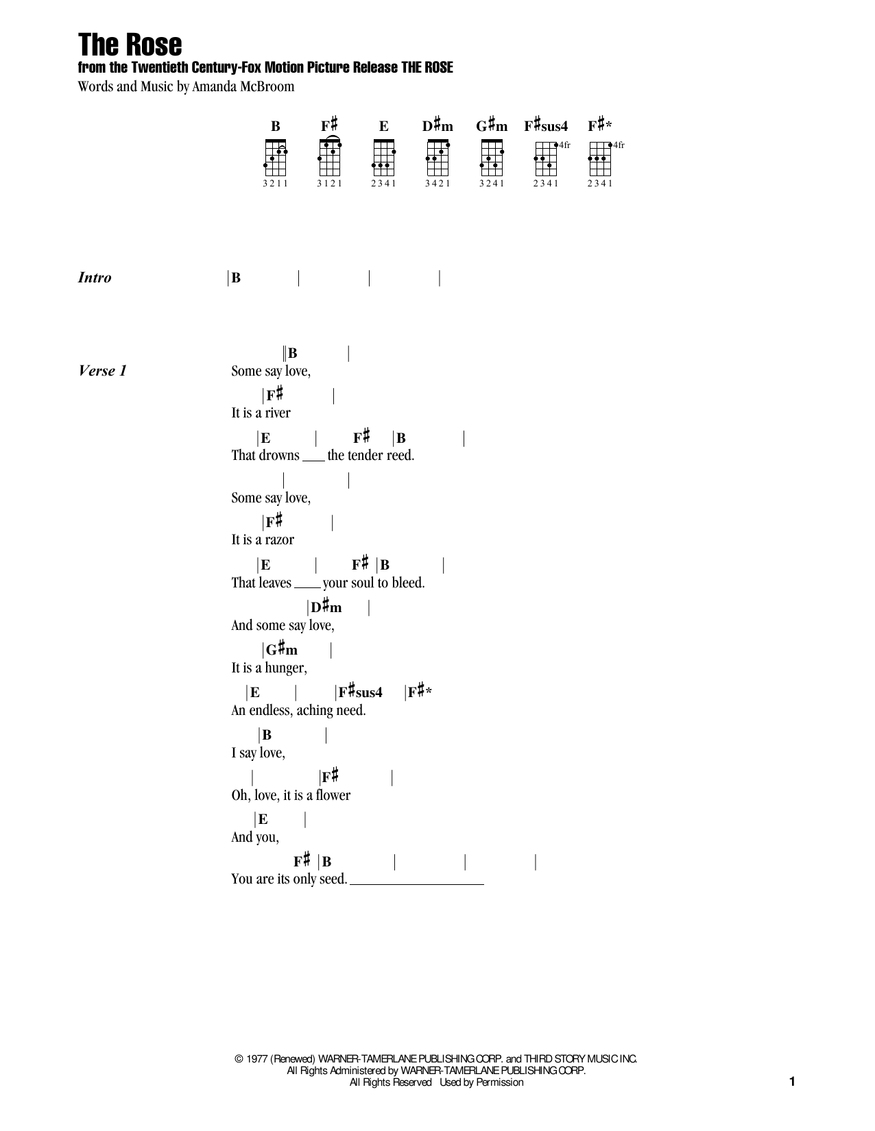 Jake Shimabukuro The Rose (feat. Bette Midler) Sheet Music