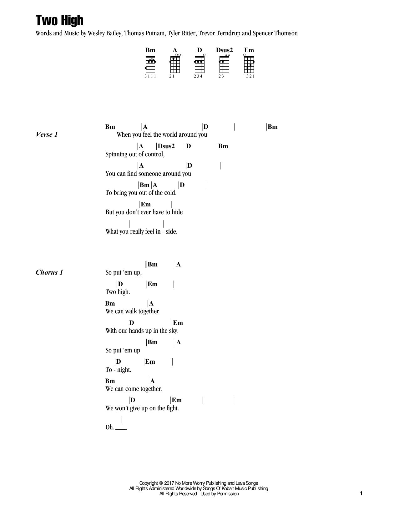 Jake Shimabukuro Two High Sheet Music