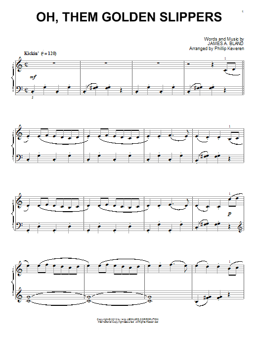James A. Bland Oh, Them Golden Slippers (arr. Phillip Keveren) Sheet Music