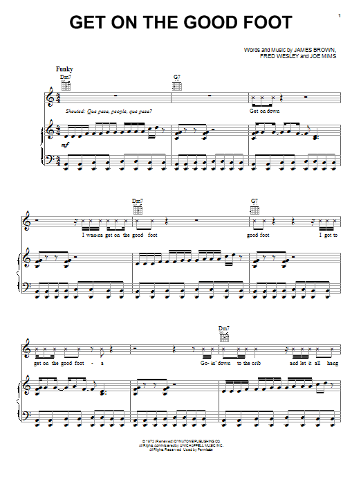 James Brown Get On The Good Foot Sheet Music