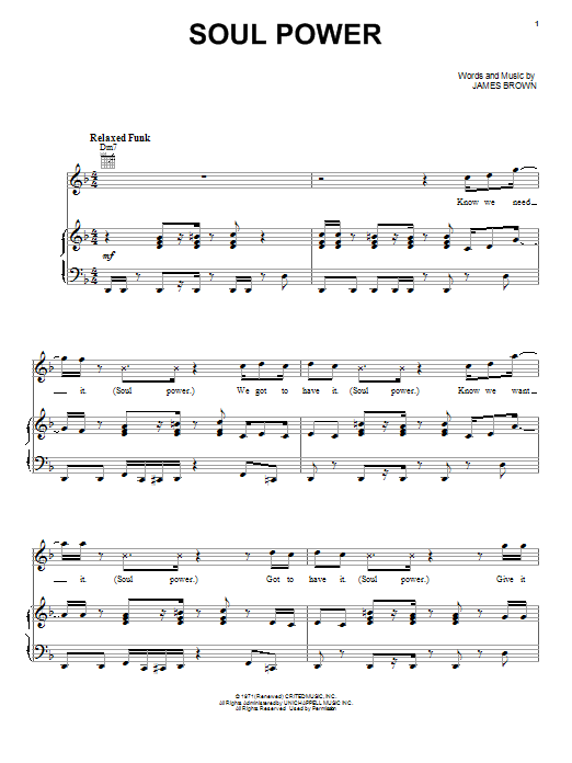 James Brown Soul Power Sheet Music