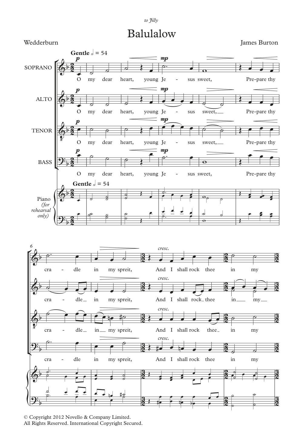 James Burton Balulalow Sheet Music